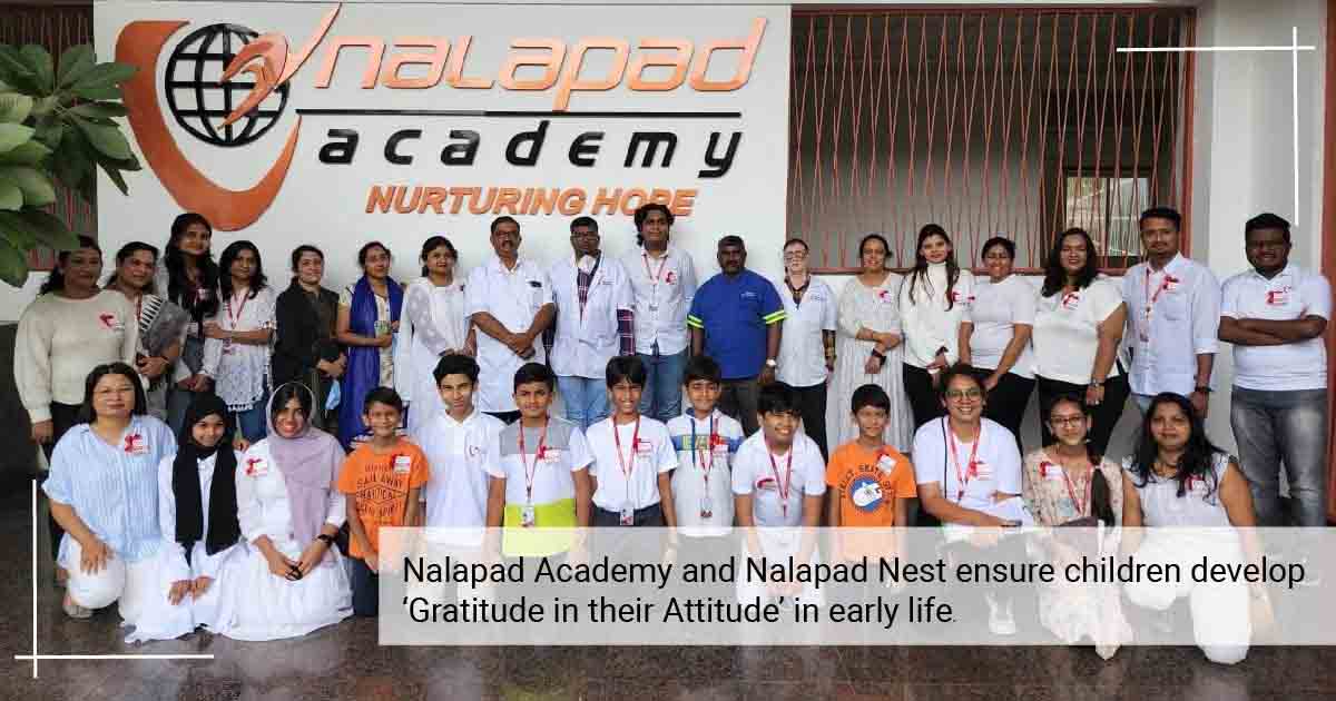 How is Nalapad academy helping children develop gratitude in preschool life